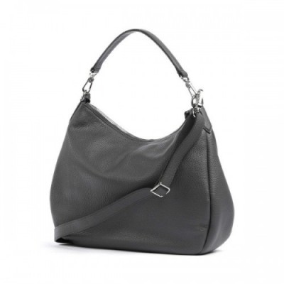 Abro Adria Juna Hobo bag grained cow leather dark grey