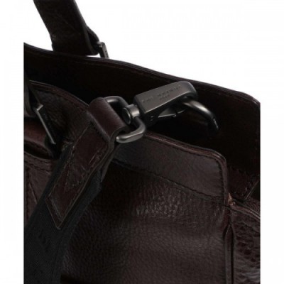 The Bridge Fabio Briefcase 15″ grained cow leather dark brown