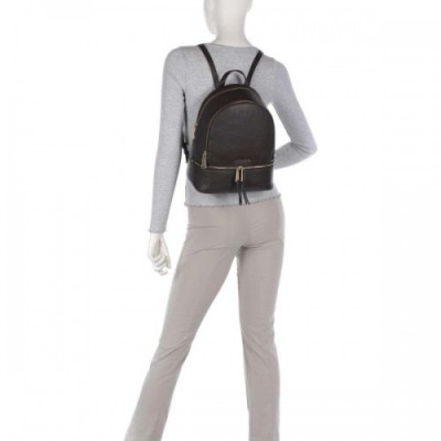 Michael Kors Rhea Zip Backpack grained cow leather chocolate