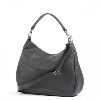 Abro Adria Juna Hobo bag grained cow leather dark grey