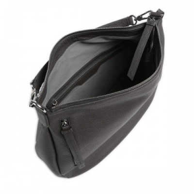 Abro Adria Juna Hobo bag grained cow leather dark grey