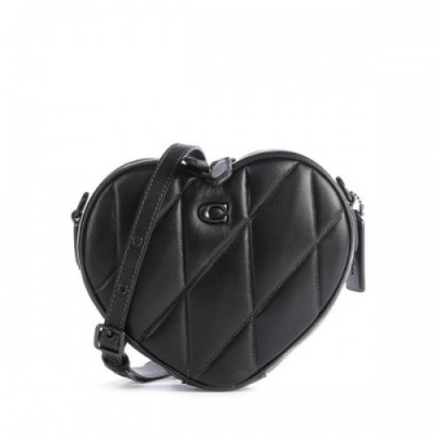 Coach Heart Crossbody bag fine grain leather black