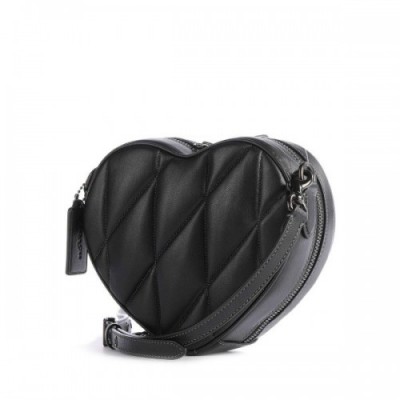 Coach Heart Crossbody bag fine grain leather black