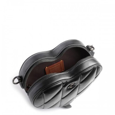 Coach Heart Crossbody bag fine grain leather black