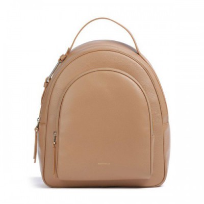 Coccinelle Malory Backpack grained leather light brown