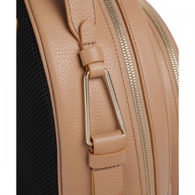 Coccinelle Malory Backpack grained leather light brown