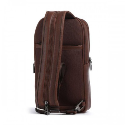 Piquadro S134 Sling bag grained cow leather brown