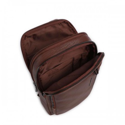 Piquadro S134 Sling bag grained cow leather brown
