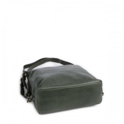 Burkely Natural Norah Backpack bag grained leather dark green