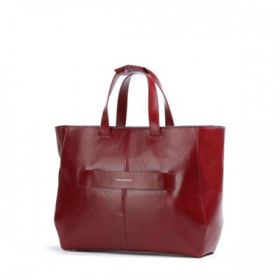 Piquadro Blue Square Briefcase 14″ fine grain cow leather dark red
