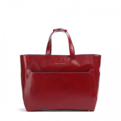 Piquadro Blue Square Briefcase 14″ fine grain cow leather dark red