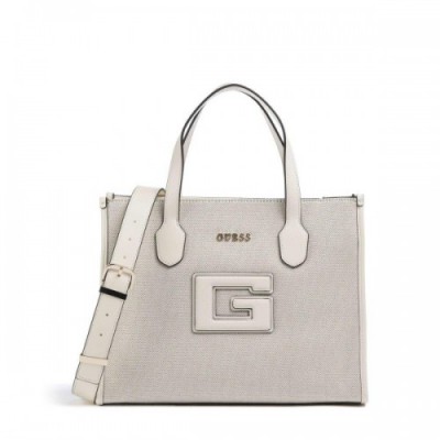 Guess G Status Handbag cotton, polyester beige/white