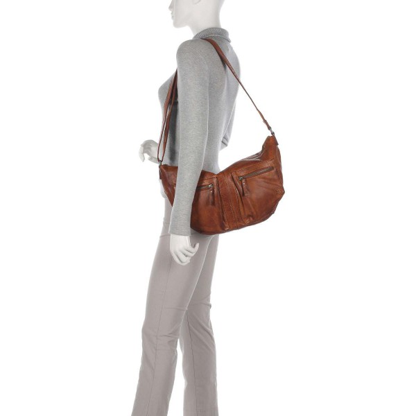 Spikes Sparrow Apache Hobo bag grained leather cognac