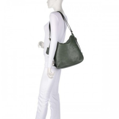 Burkely Natural Norah Backpack bag grained leather dark green