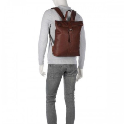 Jack Kinsky Porto 5 Backpack 14″ grained leather cognac
