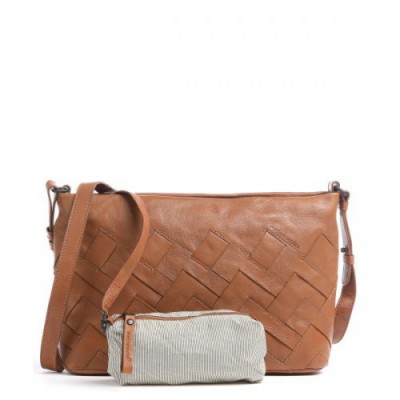 Aunts & Uncles Grandma's Luxury Club Mrs. Jam Grid Cake Shoulder bag soft cow leather caramel
