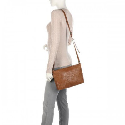 Aunts & Uncles Grandma's Luxury Club Mrs. Jam Grid Cake Shoulder bag soft cow leather caramel