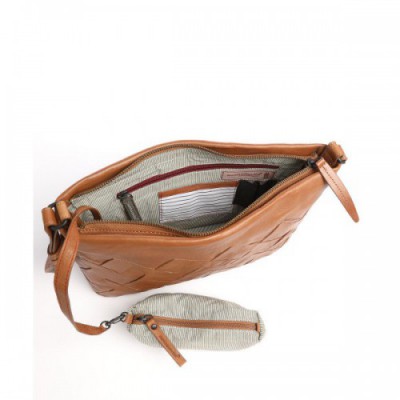 Aunts & Uncles Grandma's Luxury Club Mrs. Jam Grid Cake Shoulder bag soft cow leather caramel