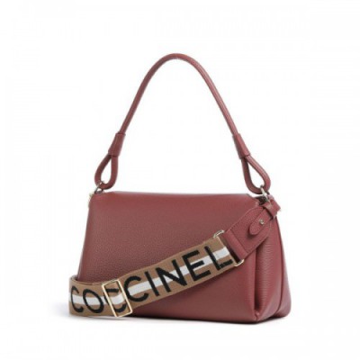 Coccinelle Eclyps Shoulder bag grained leather brown
