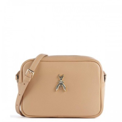 Patrizia Pepe Fly Crossbody bag grained calfskin beige