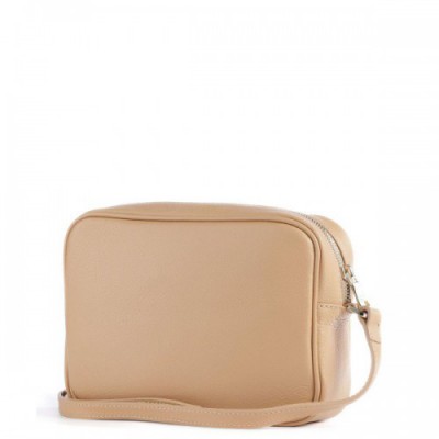 Patrizia Pepe Fly Crossbody bag grained calfskin beige