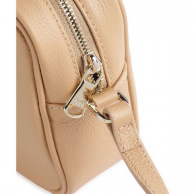 Patrizia Pepe Fly Crossbody bag grained calfskin beige