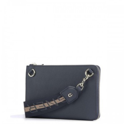 Aigner Zita Crossbody bag grained cow leather dark blue