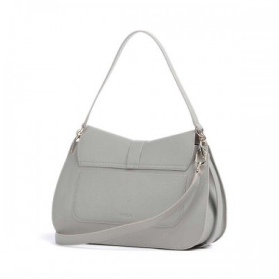 Furla Flow L Shoulder bag fine grain leather grey