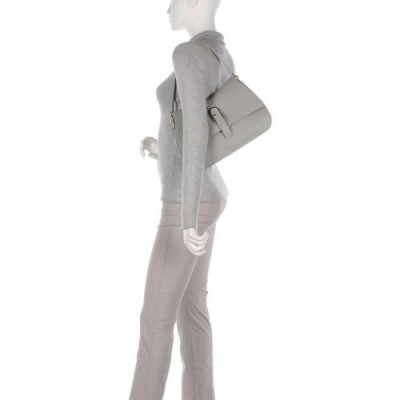 Furla Flow L Shoulder bag fine grain leather grey