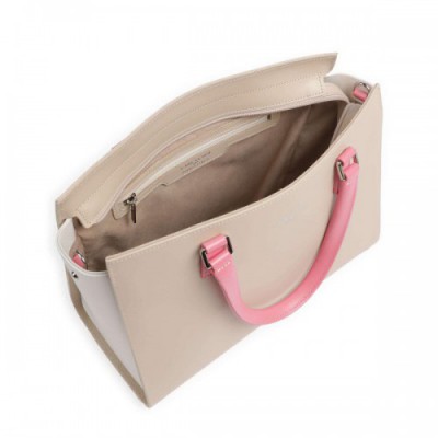 Lancaster Smooth Handbag cow leather beige