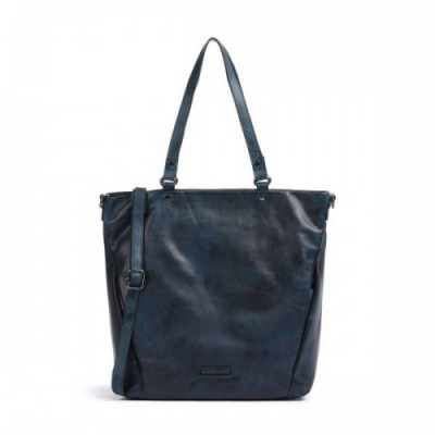 Jack Kinsky Nelson 6 Tote bag grained leather petrol
