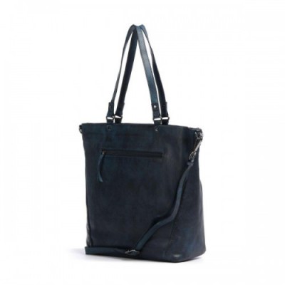 Jack Kinsky Nelson 6 Tote bag grained leather petrol