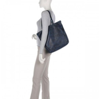 Jack Kinsky Nelson 6 Tote bag grained leather petrol