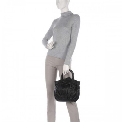 Depeche Girlhood Handbag sheepskin leather black