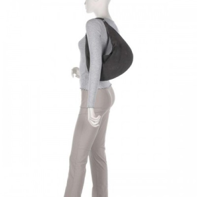 Abro Suede Nana Hobo bag brushed leather dark grey
